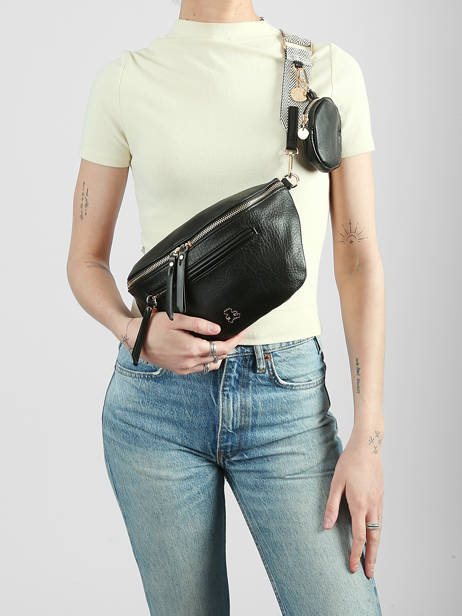 Sac Banane Lulu castagnette Noir zip YSALINE2 vue secondaire 1