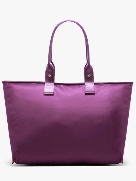 Sac Cabas Zippé L Mistral Rollable Nylon Et Cuir Lancel Violet mistral A13996 vue secondaire 4