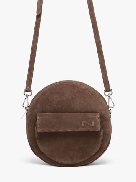 Sac Bandoulière Dorine Cuir Daim Nathan baume Marron nathan 32PS vue secondaire 2
