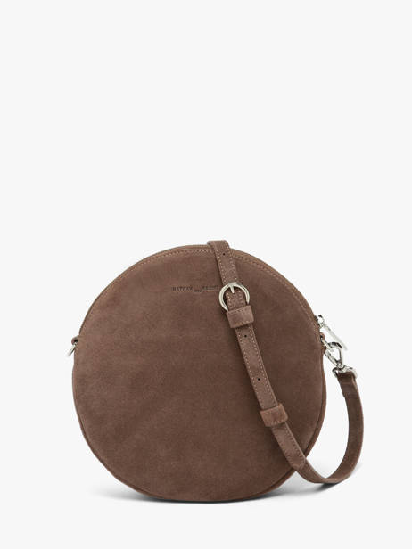 Sac Bandoulière Dorine Cuir Daim Nathan baume Marron nathan 32PS vue secondaire 5