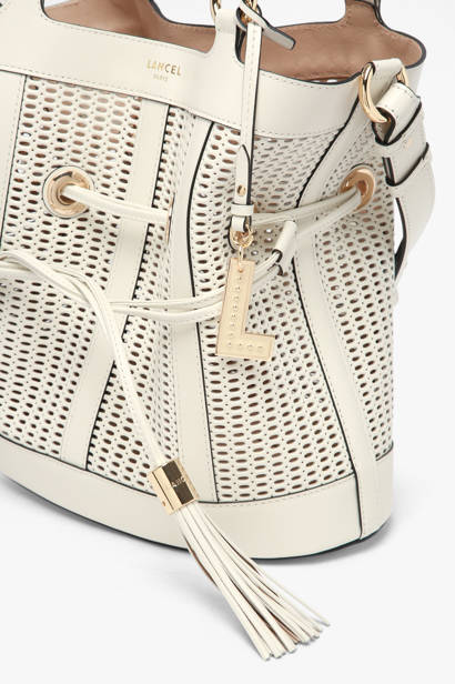 Medium Leather Premier Flirt Ajouré Bucket Bag Lancel White premier flirt A14010 other view 2