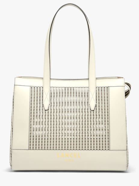 Sac Porté épaule Jour Ajouré Cuir Lancel Blanc jour A14011