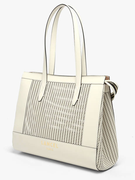 Sac Porté épaule Jour Ajouré Cuir Lancel Blanc jour A14011 vue secondaire 2