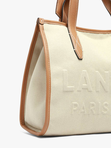 Medium Jour Satchel Canvas And Leather Lancel Beige jour A14027 other view 2