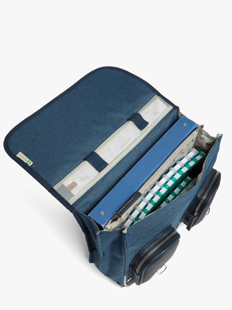 Cartable 2 Compartiments Cameleon Bleu vintage color CA146Q vue secondaire 2