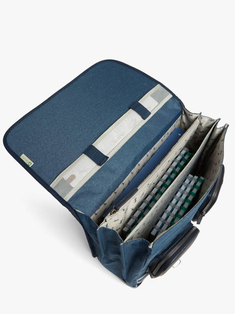 Cartable 3 Compartiments Cameleon Bleu vintage color VIC-CA41 vue secondaire 2