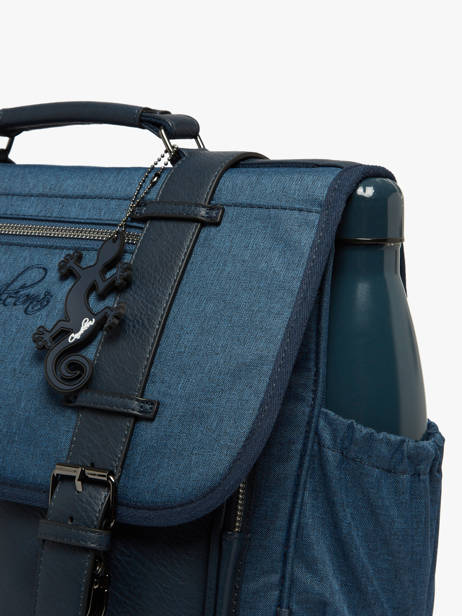 Cartable 3 Compartiments Cameleon Bleu vintage color VIC-CA41 vue secondaire 4