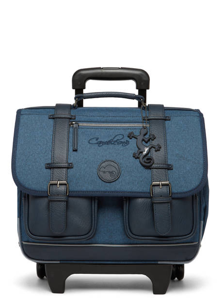 Cartable à Roulettes 2 Compartiments Cameleon Bleu vintage color CR38 vue secondaire 6