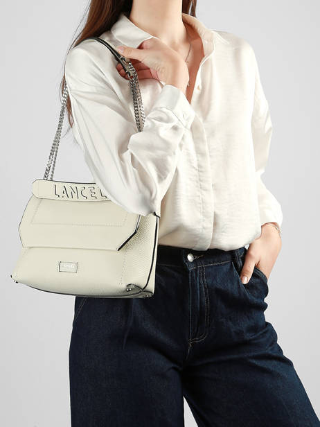 Sac Bandoulière Ninon Cuir Lancel Blanc ninon A13782 vue secondaire 2