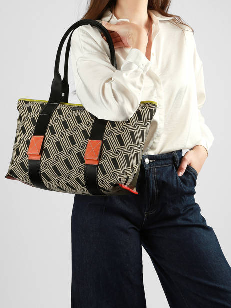 Sac Cabas Zippé M Mistral Rollable Nylon Et Cuir Lancel Noir mistral A13997 vue secondaire 1