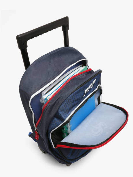 Sac A Dos à Roulettes 2 Compartiments Federat. france football Bleu fff 23CX204R vue secondaire 3