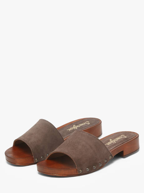 Mules En Cuir Semerdjian Marron women IOLE vue secondaire 1