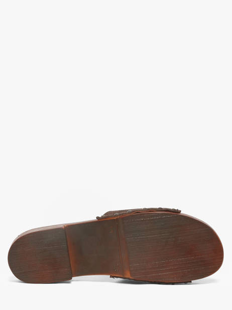 Mules En Cuir Semerdjian Marron women IOLE vue secondaire 4