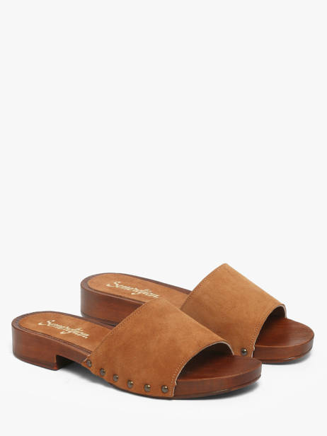 Mules En Cuir Semerdjian Marron women IOLE394 vue secondaire 1