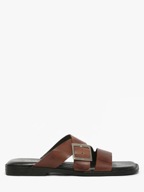 Slippers In Leather Pavement Brown women 25276