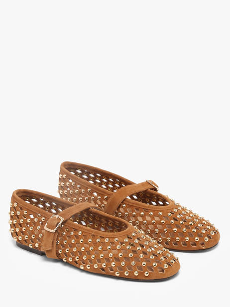 Ballerines Avec Brides En Cuir Inuovo Marron women NK003KCC vue secondaire 1