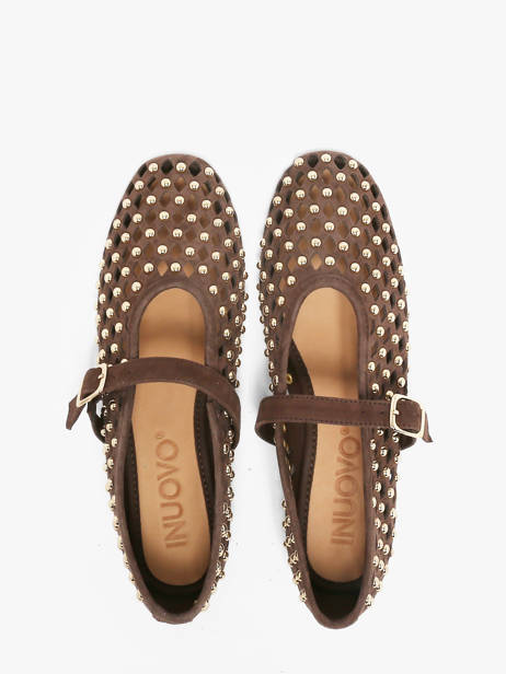 Ballerines Avec Brides En Cuir Inuovo Marron women NK003KDR vue secondaire 3
