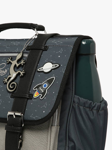 Cartable Enfant 2 Compartiments Cameleon Gris vintage urban CA35 vue secondaire 6