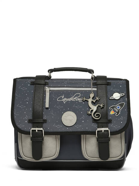 Cartable Enfant 2 Compartiments Cameleon Gris vintage urban CA35 vue secondaire 7