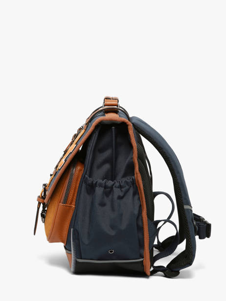 Cartable Enfant 2 Compartiments Cameleon Bleu vintage urban CA38 vue secondaire 1