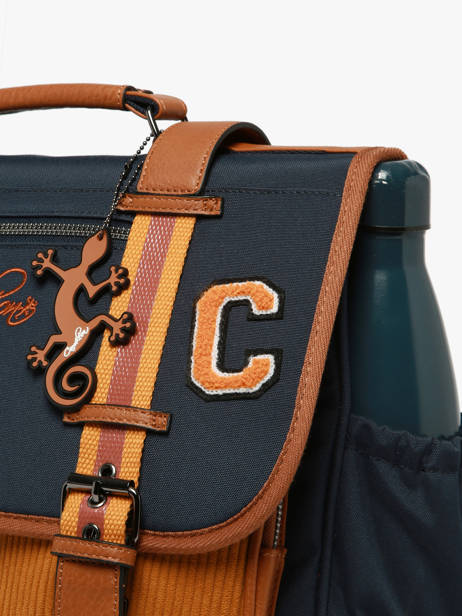 Cartable Enfant 2 Compartiments Cameleon Bleu vintage urban CA38 vue secondaire 4