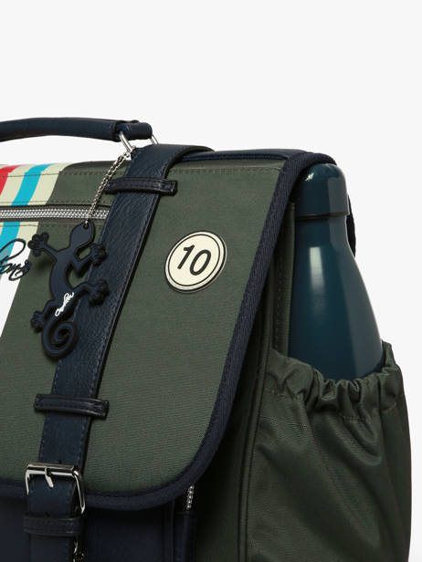 Cartable 3 Compartiments Cameleon Bleu vintage urban CA41 vue secondaire 6