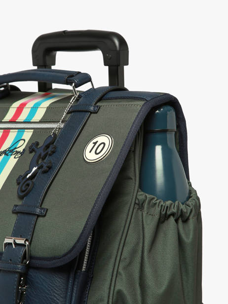 3-compartment Wheeled Satchel Vintage Urban Cameleon Green vintage urban CR41 other view 7