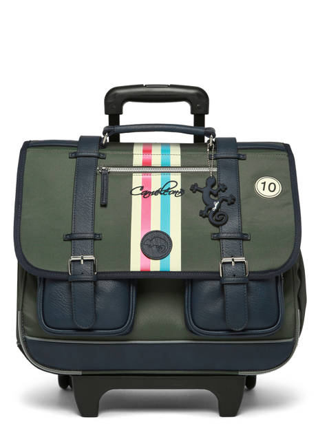 3-compartment Wheeled Satchel Vintage Urban Cameleon Green vintage urban CR41 other view 8