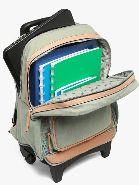 2-compartment Wheeled Schoolbag Vintage Fantasy Cameleon Green vintage fantasy SR40 other view 4