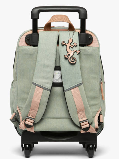 2-compartment Wheeled Schoolbag Vintage Fantasy Cameleon Green vintage fantasy SR40 other view 5