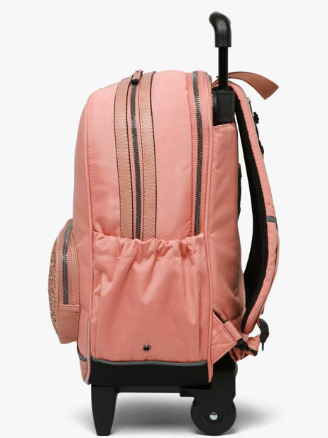 Sac A Dos à Roulettes 2 Compartiments Cameleon Rose vintage fantasy SR40 vue secondaire 3