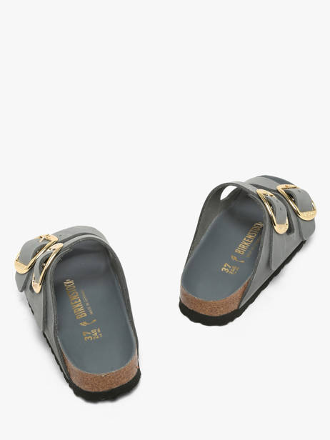 Slippers In Leather Birkenstock Gray women 1032071 other view 3