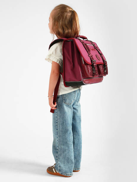 Cartable Enfant 2 Compartiments Cameleon Violet vintage fantasy CA38 vue secondaire 1