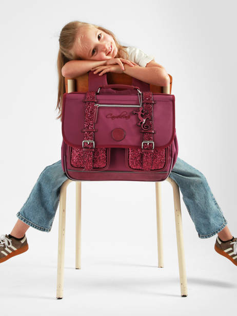 Cartable Enfant 2 Compartiments Cameleon Violet vintage fantasy CA38 vue secondaire 2