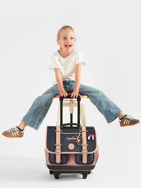 Wheeled Schoolbag For Kids 2 Compartments Vintage Fantasy Cameleon Blue vintage fantasy CR38 other view 2