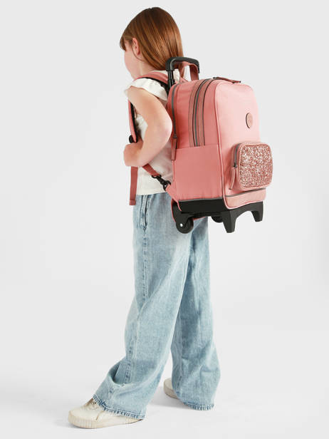 Sac A Dos à Roulettes 2 Compartiments Cameleon Rose vintage fantasy SR40 vue secondaire 2