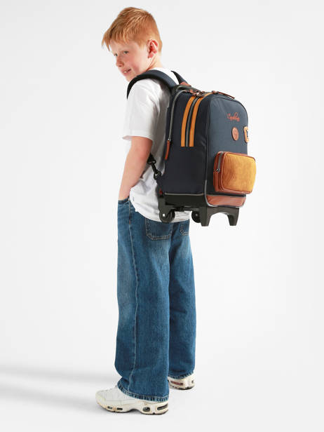 2-compartment Wheeled Schoolbag Vintage Urban Cameleon Blue vintage urban SR40 other view 2