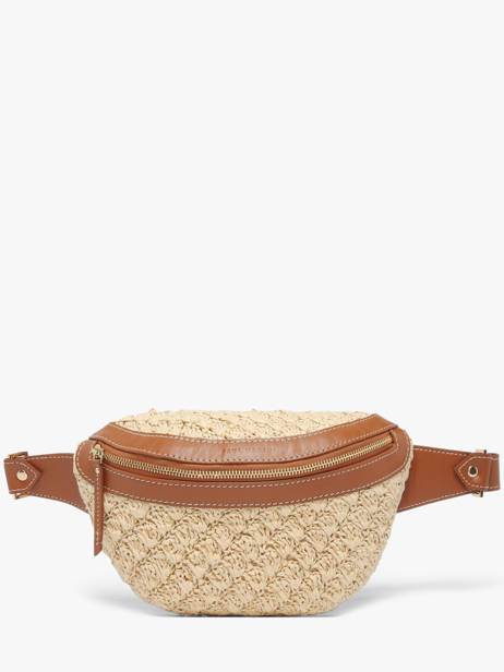 Belt Bag Leather And Raffia Paul marius Beige raphia BANANRAP