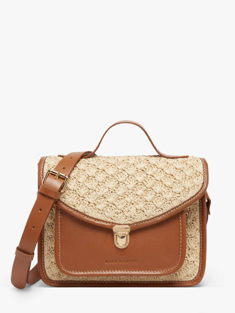 Sac Bandoulière Malle George Raphia Et Cuir Paul marius Beige raphia GEORGRAP