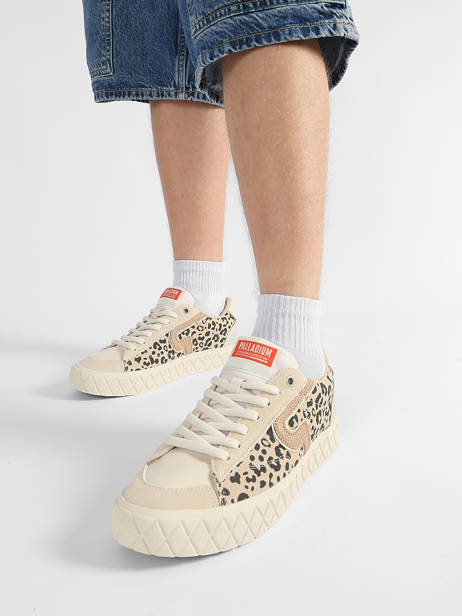 Sneakers En Cuir Palladium Beige women 94663243 vue secondaire 1