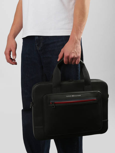 Porte Documents (main) Tommy hilfiger Noir th foundation AM14158 vue secondaire 1