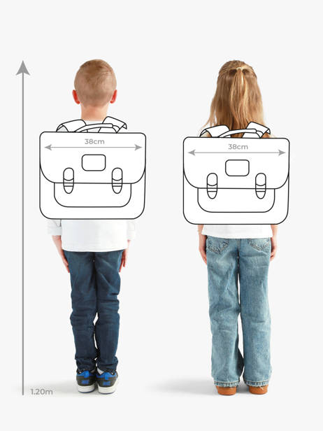 Satchel 2 Compartments Lily Boys Stones and bones Blue boys B other view 1