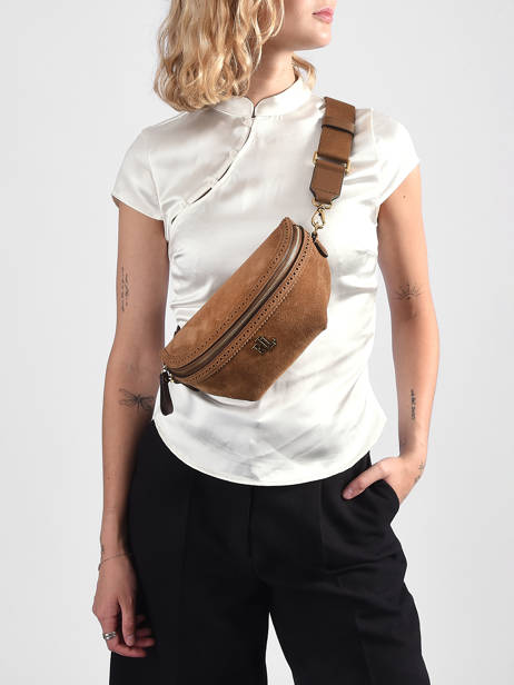 Sac Banane Cuir Lauren ralph lauren Marron dryden 31P15644 vue secondaire 1