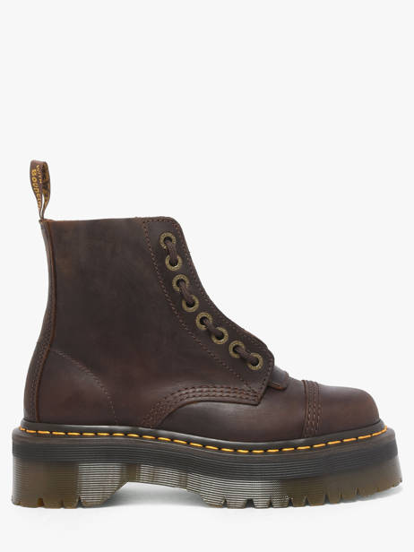 Boots Plateforme En Cuir Dr martens Marron women 40910200