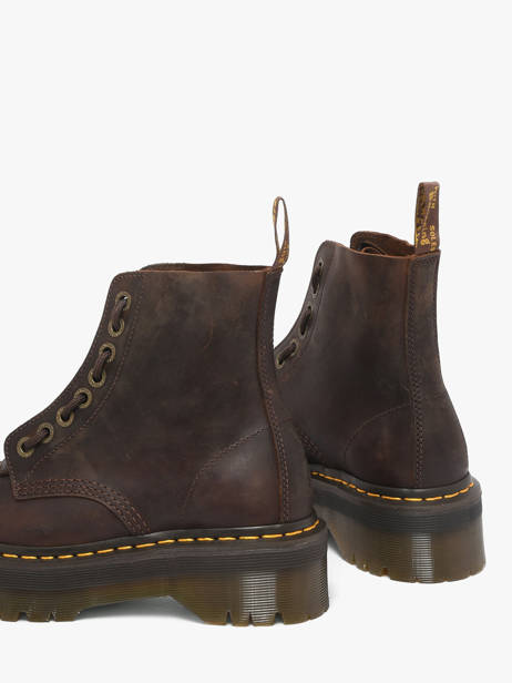 Boots Plateforme En Cuir Dr martens Marron women 40910200 vue secondaire 2