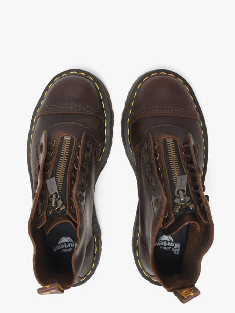 Boots Plateforme En Cuir Dr martens Marron women 40910200 vue secondaire 3