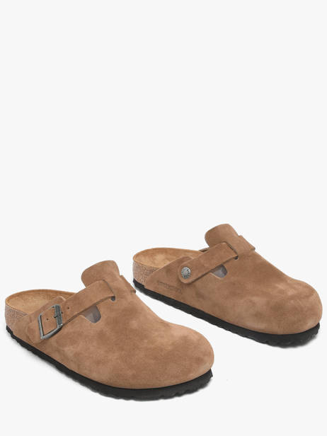 Slippers In Leather Birkenstock Brown unisex 1032795 other view 1