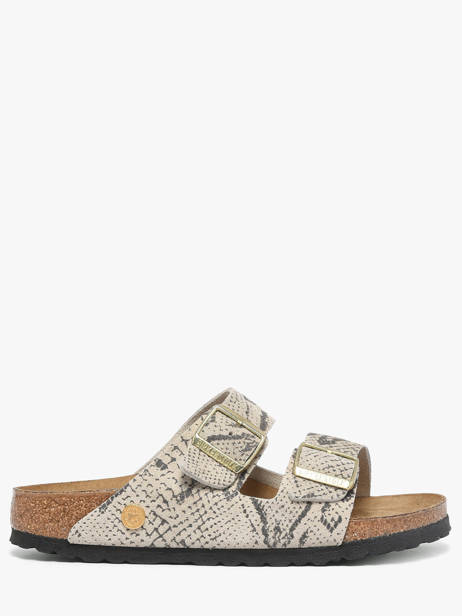 Slippers In Leather Birkenstock Gray accessoires 1033065