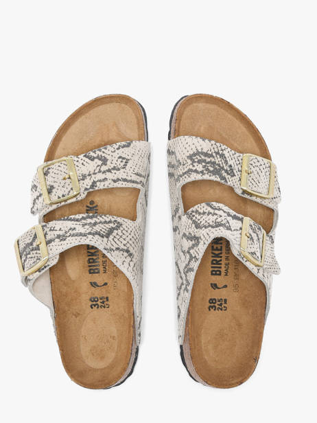 Slippers In Leather Birkenstock Gray accessoires 1033065 other view 3