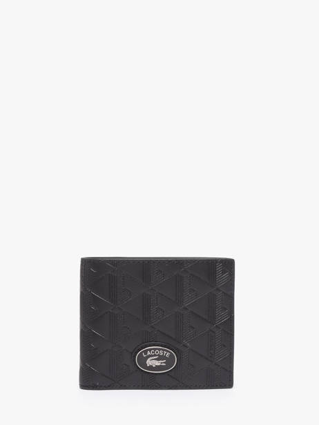 Portefeuille Cuir Lacoste Noir monogramme NH4400MR
